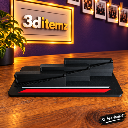 Kartenhalter für 3 Toploader – 3D-gedruckter Fächer-Ständer