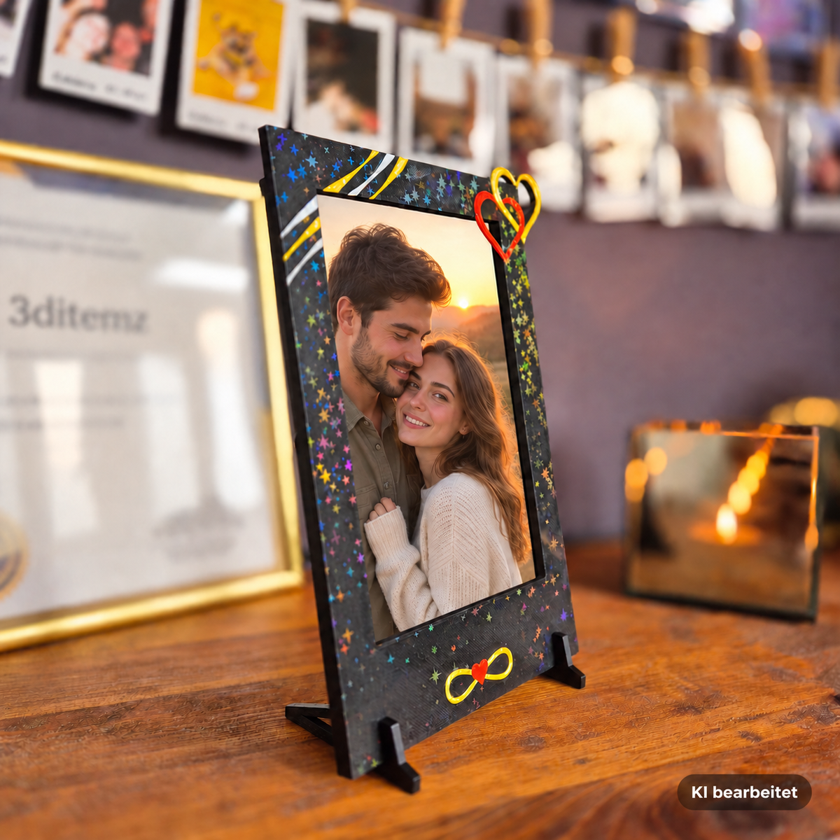 Personalisierter Fotorahmen „Love“ – 3D-gedruckt
